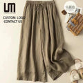 Custom Logo New Summer Women's Wide Leg Pants - High Waist Loose Straight Ankle-Length Casual Pants