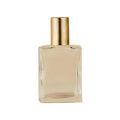 Mini 15ml Flat Square Empty Clear Glass Essential Oil Perfume Roll on Roller Bottle with Gold & Silver Cap