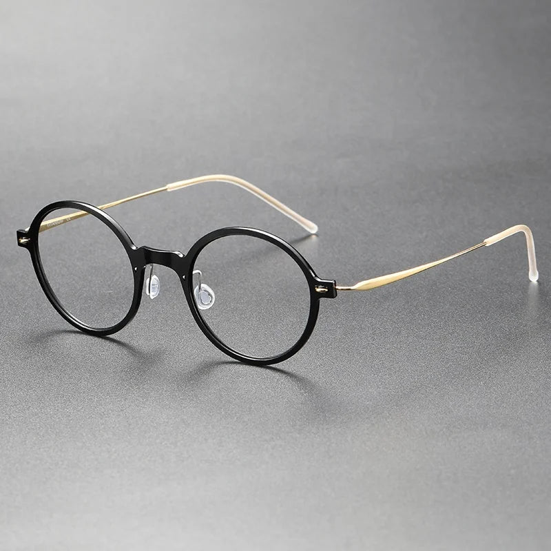 SH6508 Hot Selling Titanium Vintage Eyeglass Frame Optical  Bluelight Blocking Protection Round Eyeglasses for Woman Man