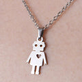 Factory High Quality Stainless Steel Jewelry Robot Rocket Pendant Necklace Silver Lightning Hill Ghost Necklace Gifts for Women
