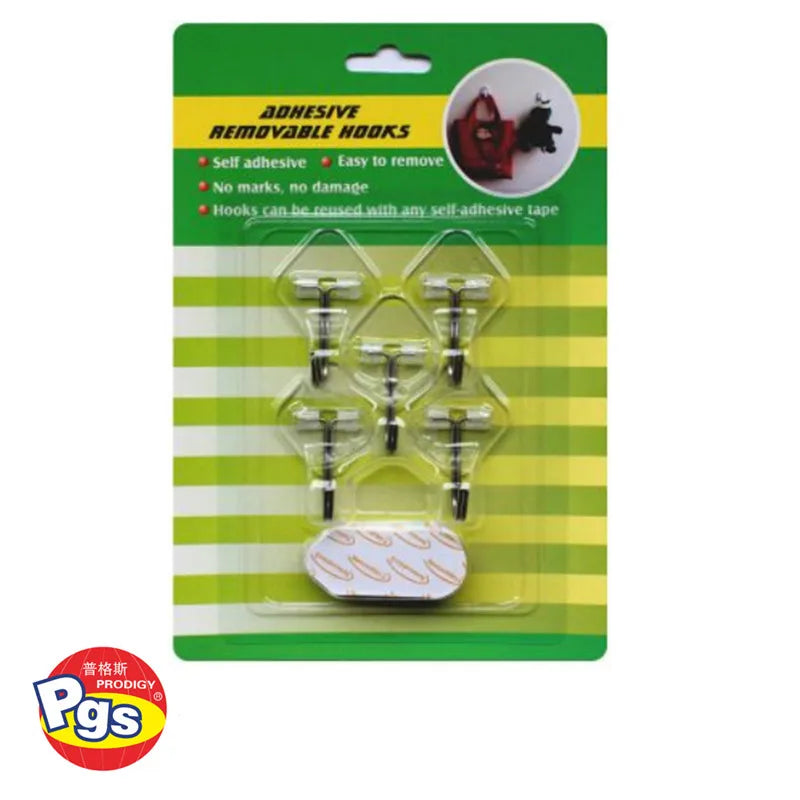 Prodigy Factory Price Plastic Strong Stick Transparent Eco-Friendly Bathroom Flat Single Adhesive Door Wall Hooks Clothing Plant