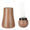 1SET Walnut Wood Handle with Stand Espresso Distribution Tool Coffee Stirring Tool Needle Espresso Stirrer