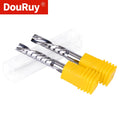 DouRuy 2A 3.175/4/5/6 Solid Carbide Spiral 1 Flute Down Cut Milling Spiral Router Bits Down Cut End Mills for Wood Pvc Resin