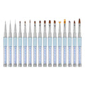 New Gel Art Design Rose Blue Rhinestone Handle Nail Art Paint Brush Liner Nails Brush With Cover Flat