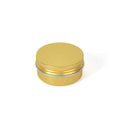 10ml Shiny gold aluminum cosmetic jars for lip balm container metal round tins wholesale