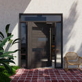 Modern Exterior Waterproof Sound Insulation Wooden Composite Pivot Doors with Fingers Safety and Customizable Design