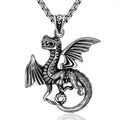 Chinese Style Myth Jewelry Fashion Personality Retro Red Diamond Necklace Dragon Pendant for Hot Sale