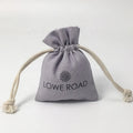 Wholesale Grey Cotton Linen Drawstring Bag Custom Cotton Linen Jewelry Packaging Bag for Rings Earrings and Necklaces Gift Pouch