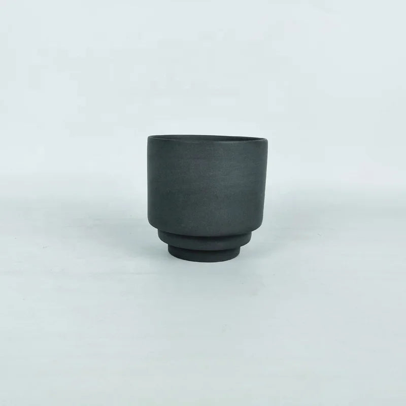 YBH Matt Clay Unique Cylindrical Votive White Ceramic Modern Gravure Printed Candle Jar Christmas Home Decor Vessel MegaBDM