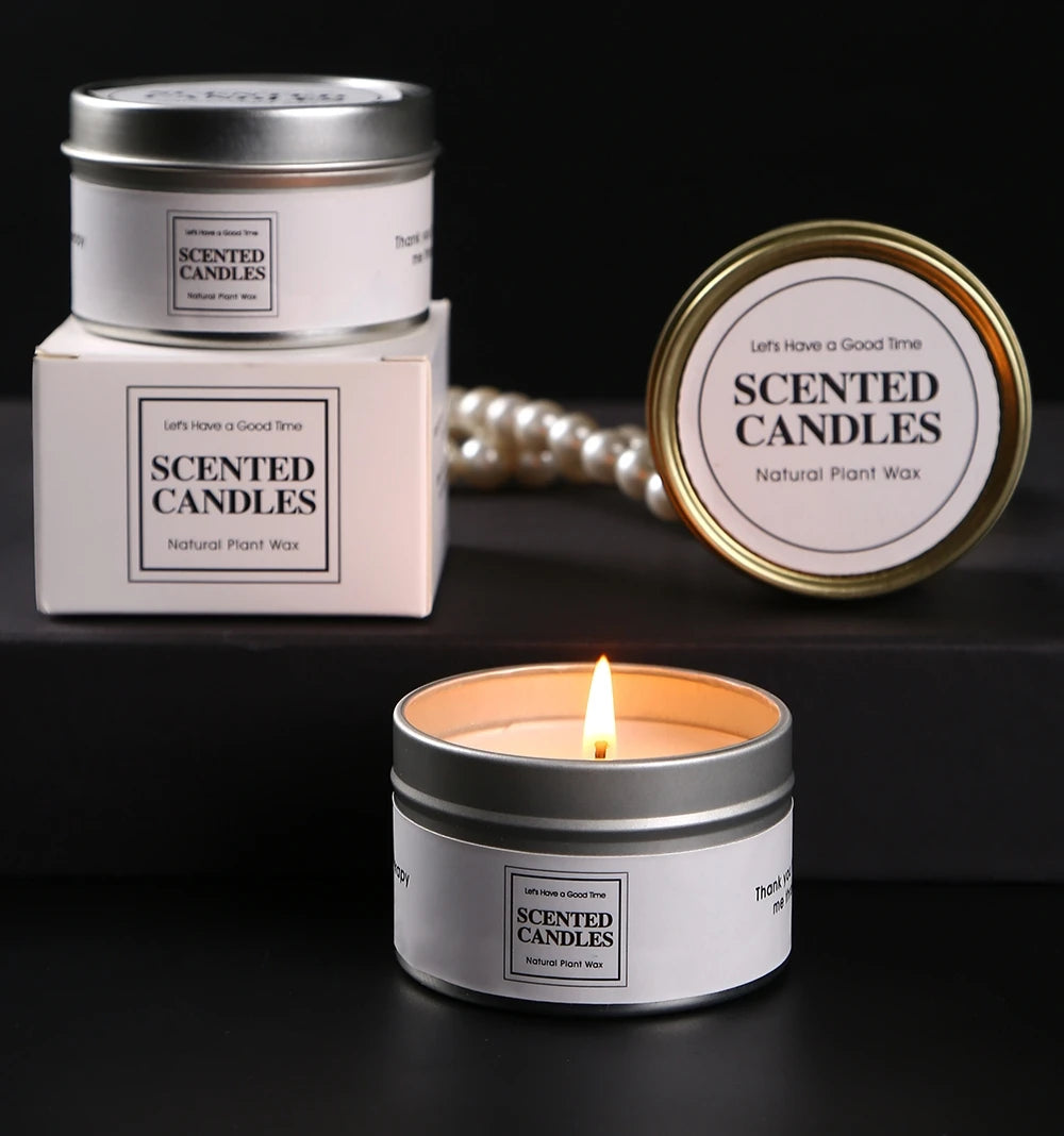 Custom Luxury 3oz 4oz 8oz Small Empty Metal Round Seamless Containers Candle Tin Can for Soy Wax