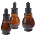 Small 10ml 30ml Amber Gourd Essential Oil Glass Dropper Bottle Screw Cap Seal for Hair Face Cream Mascara Skin Care Cream