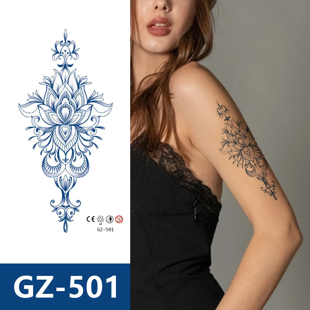 Last Half Month 100% Safe Body Art Realistic Women Men Water Transfer Semi Permanent Temporary Juice Tattoo