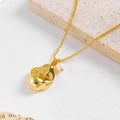 Hip Hop Fashion Jewelry Psj Wholesale Brass 18k Gold Plated Baroque Irregular  Pendant Plain Chain Necklaces for Women Gifts