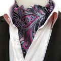 New Purple Paisley Ascot Tie Men Tie Red Men's Silk Formal Blue Cravat Tie Man Wedding Floral Ascot Scarf