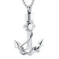 Stainless Steel Anchor Memorial Ash Keepsake Urn Pendant Necklace Sea Souvenir Boat Anchor Ash Cemetery Cremation Ash Urn