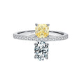 Light Luxury Geometric Ring Sterling Silver 925 Jewelry Wholesale Sweet Candy Color Oval square Yellow Zircon Ring