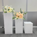 Factory Wholesale Display Square White Cylinder Acrylic Wedding Cake Stand Wedding Plinth for Party Stage Display