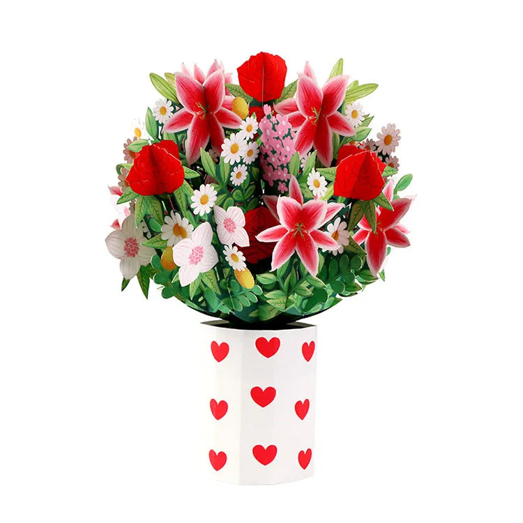 3D Popup Paper Greeting Card Decorate Mother's Day Gift Mum Present Valentine's Teacher's Day Thanks Giving Day  Idea for Woman