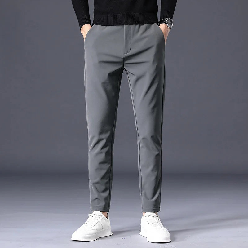 Casual Pants Men's New Business Pants Slim Straight Men's Pants Elastic Waist Trousers