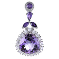 Gorgeous Rhodium Plated 925 Silver Jewelry Natural Amethyst Pendant for Women Anniversary Gift