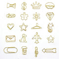 8pcs/box Mini Funny Cute Metal Gold Electroplating Hangers Dog Love Star Cartoon Shape Paper Clips Funny Bookmark Marking Clips