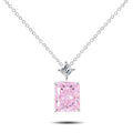 Top Quality Cubic Zirconia  High Carbon Diamonds Pendant Necklaces Pink/Yellow Color Sliver Jewelry Fire Polish Decorations