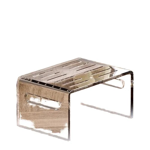 Meijie Modern Eco-Friendly Clear Acrylic Step Stool Non-Slip Handles 2 Shelves 1.5kg Kids Adults Potty Training Aid Bathroom