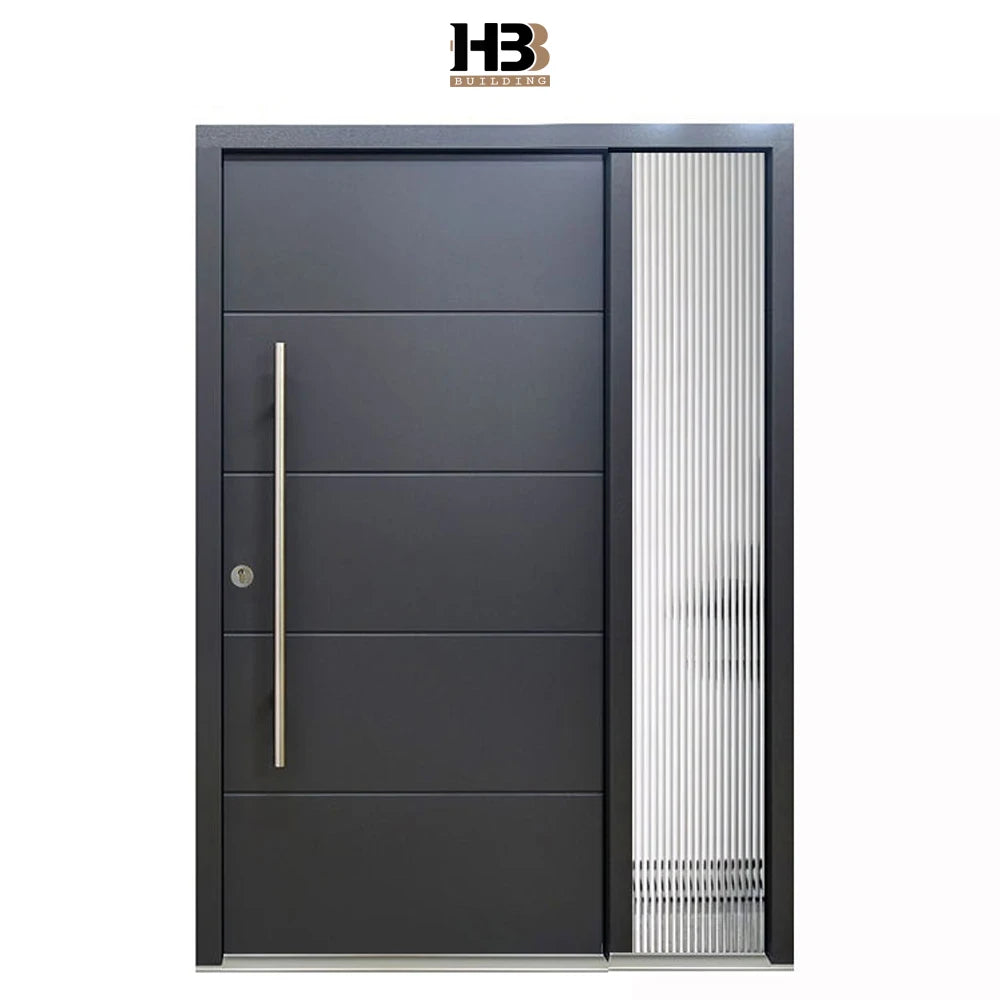 Australian Residential Design Superior Quality Modern Style Exterior Door Wood Steel with Black Armor Security Glass for Villas