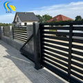 OEM ODM Modern Aluminium Louver Main Door Gates House Villa External Front Entry Automated Sliding Aluminum Fence Gate Designs