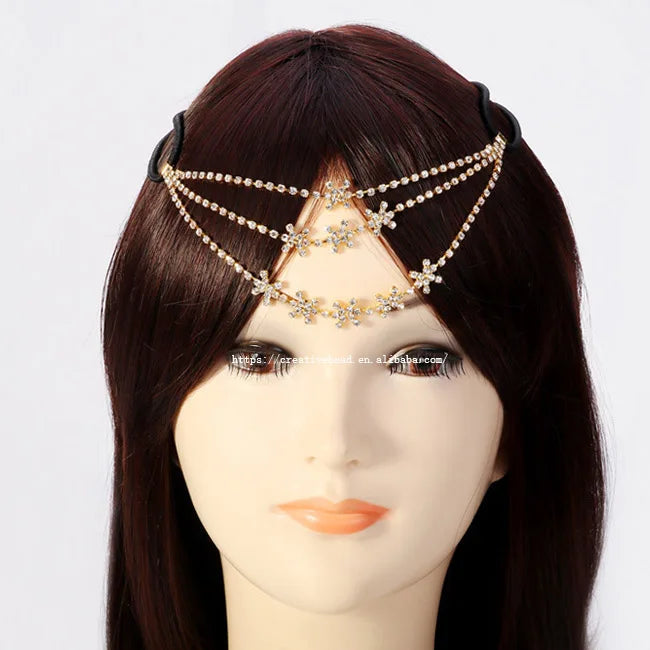 Mixed Designs for Bridal Forehead Headpiece and  Wedding Rhinestone Jewelry Decorated for Bridal Hairs
