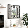 Hot Sell European Living Room Large square Iron Vintage Quiet Silent Mode 24 Inch Wall Clock