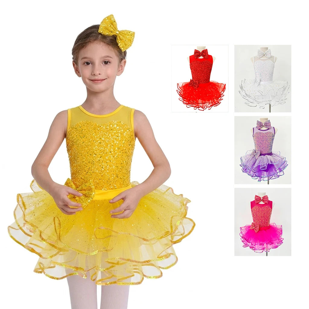 AL-P0006 Ballet Dance Costume Girls Tutu Dress Children Stage Dance Wear Performance Ballet Dance Costume