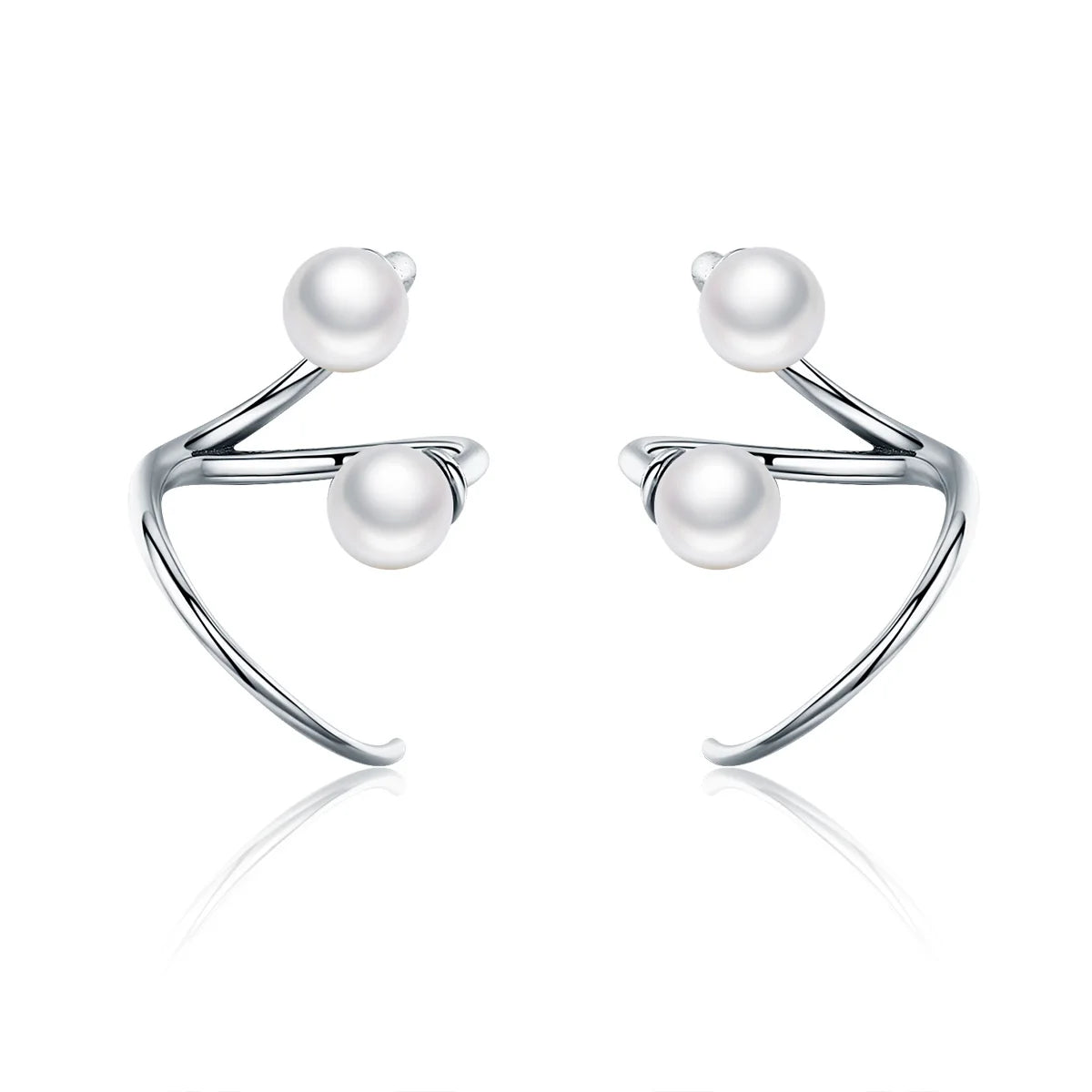 Elegant 925 Sterling Silver Pearl Stud Earrings for Women Perfect As a Silver Jewelry Gift SCE306