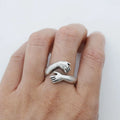 Family Lover Gifts Personality Friendship Jewelry Hands Hug Rings Adjustable Finger Ring