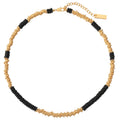 Fashion Vintage Brass Plating 18K Gold Black Onyx Beaded Necklace Women Jewelry Factory Wholesale