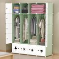 Plastic Foldable Wardrobe Cabinet Green Modular Door Modern White Closet Bedroom Furniture Simple Home Furniture Living Room