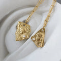 New Creative Design Character Necklaces Jewelry Stainless Steel Irregular Artistic Girl Women Pendant with Pearl Necklaces