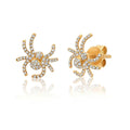 Milskye Beautiful Jewelry 14K Gold Plated  925 Silver Mini Diamond Spider Stud Earrings