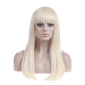 SARLA 22" Natural Glueless Long Kinky Straight Blonde Costume Heat Resistant for Lace Full Head Wigs Women Cosplay Wig Bangs