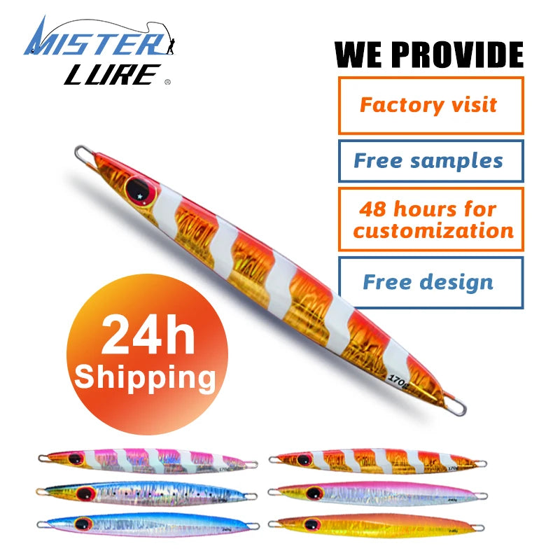MISTER JIGGING 24h Fast Shipping Wholesale 140g 170g Factory Price Goods in Stock Slow Pitch Metal Fishing Jig