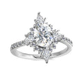 925 Sterling Silver Vintage Snowflake Ring Luxury Moissanite Engagement Anniversary Everyday Wear Gift Ring