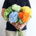 S08 Silk Flowers High Quality Artificial White Hydrangea Flower Faux Flower Real Touch Latex Artificial Hydrangea for Room Decor