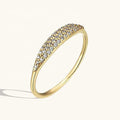 LOZRUNVE 925 Sterling Silver Stackable Pave Diamond Minimalist Ring for Women Girl