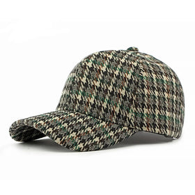Duck Tongue Men Wholesale Vintage Plaid Hardtop Baseball Caps Fashion Women Caps Baseball Cap Hat