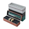 Custom New Luxury 6-Pocket PU Leather Gold Decorated Multi-Color Watch Display Boxes Custom Logo Elegant Storage Organizer Cases