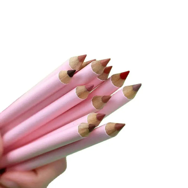 Long Lasting High Pigment 18 Color Matte Lipliner Vegan No Logo Cute Pink Lip Liner Pencil