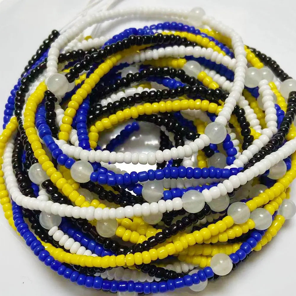 Fashion Summer Glow in the Dark Weightloss String Cotton Adjustable Tie on African Waist Beads Belly Chain Women Body Jewelry