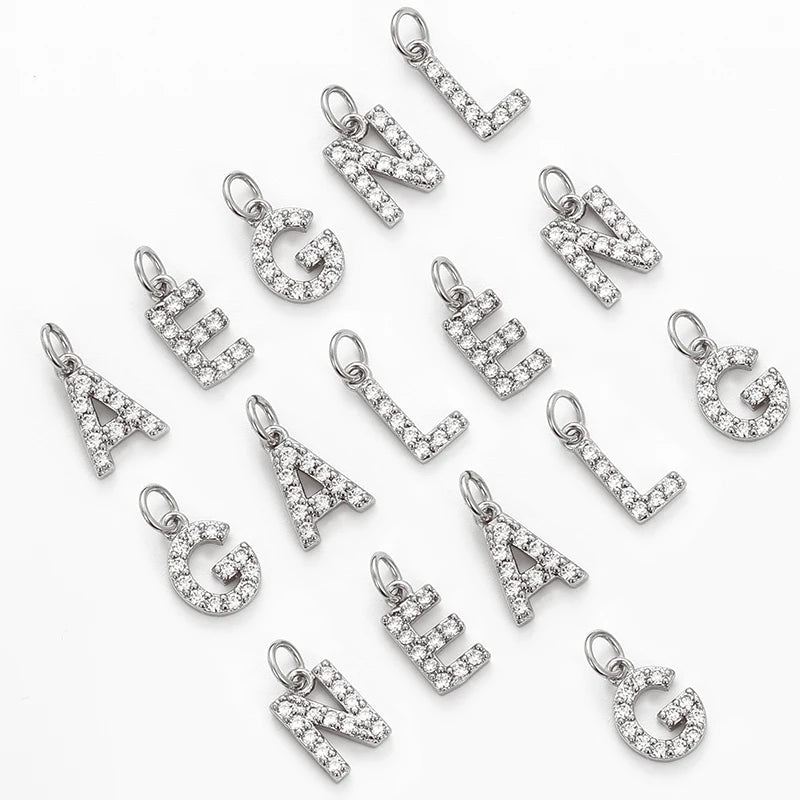 18K Gold Plated Women Jewelry 925 Sterling Silver Letter Pendant Iced Out VVS Moissanite Name Initial Necklace