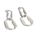 Wuqie 925 Sterling Silver Simple Geometric Fashion Drop Earrings Jewelry for Women