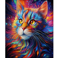 Diamond Pattern Rhinestone Needlework Diy Diamond Painting Cross Stitch Colorful Cat Animal Diamond Embroidery 30x40cm